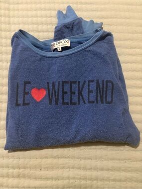 Wildfox Kids Blue Long Sleeve 'LE♥WEEKEND' Graphic Top